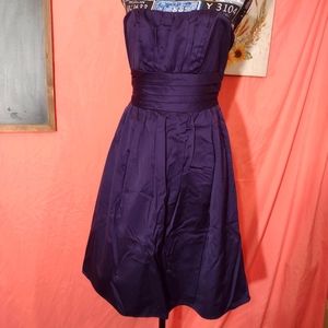 David's Bridal Purple Strapless Prom Dress